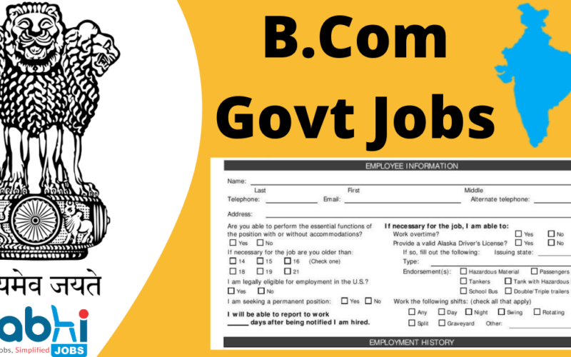 B.Com Govt Jobs